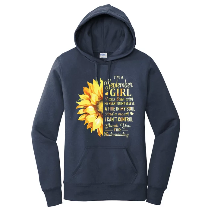 Im A September Girl Sunflower Birthday Women's Pullover Hoodie