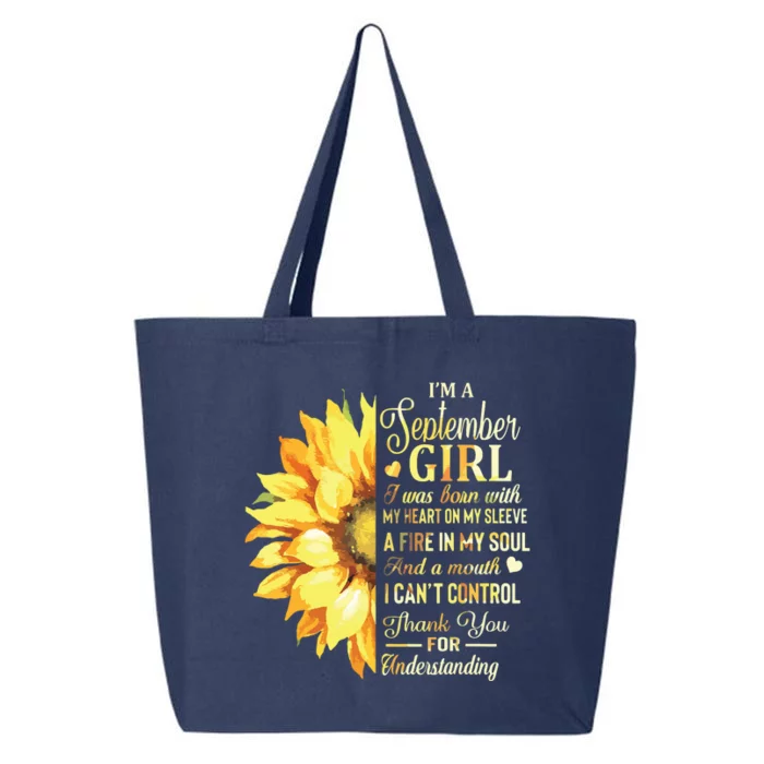 Im A September Girl Sunflower Birthday 25L Jumbo Tote