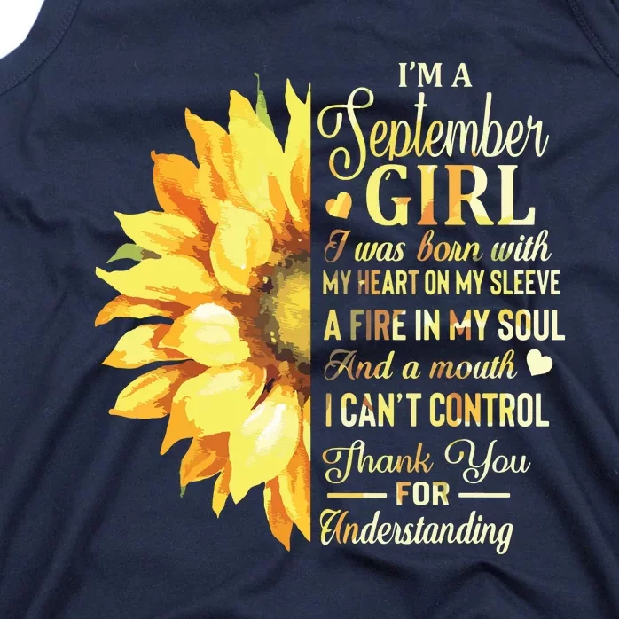 Im A September Girl Sunflower Birthday Tank Top