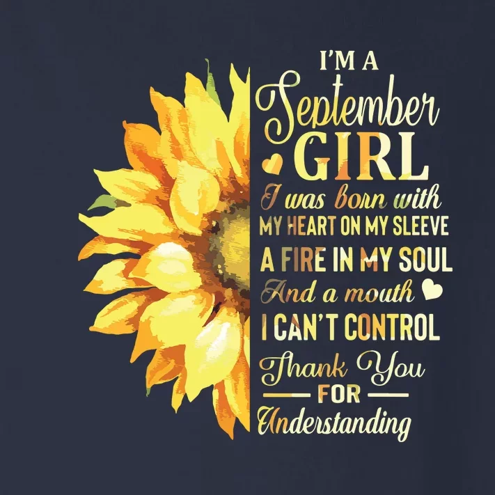 Im A September Girl Sunflower Birthday Toddler Long Sleeve Shirt