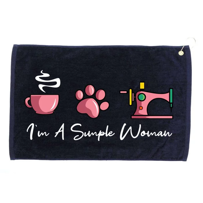 Im A Simple Woman Sewing Machine Women Day Grommeted Golf Towel