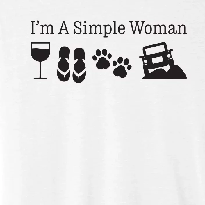 Im A Simple Woman Love Wine Flip Flops Dog ChromaSoft Performance T-Shirt