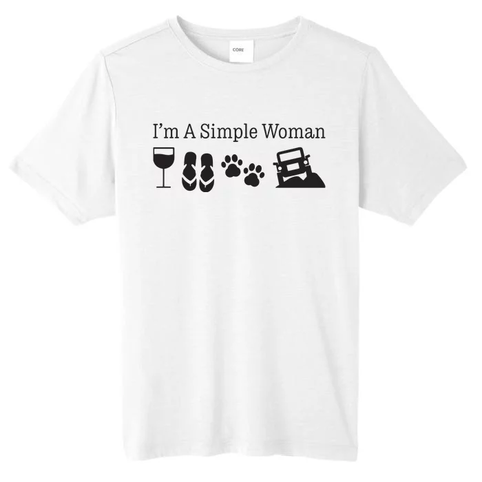 Im A Simple Woman Love Wine Flip Flops Dog ChromaSoft Performance T-Shirt