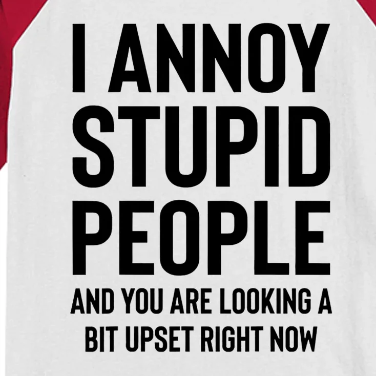 I Annoy Stupid People And You Are Looking A Bit Upset Right Now Kids Colorblock Raglan Jersey