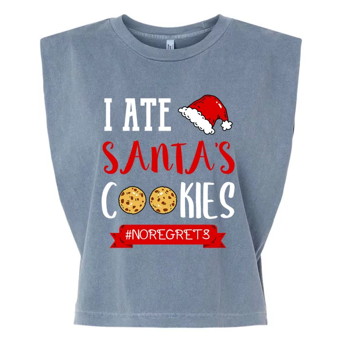 I Ate Santa's Cookies Funny Christmas Outfits Cute Gift Garment-Dyed Women's Muscle Tee