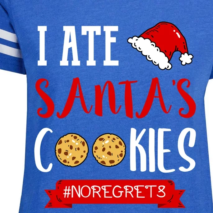 I Ate Santa's Cookies Funny Christmas Outfits Cute Gift Enza Ladies Jersey Football T-Shirt