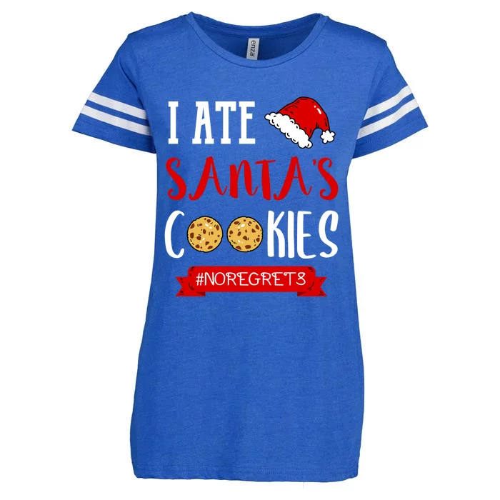 I Ate Santa's Cookies Funny Christmas Outfits Cute Gift Enza Ladies Jersey Football T-Shirt