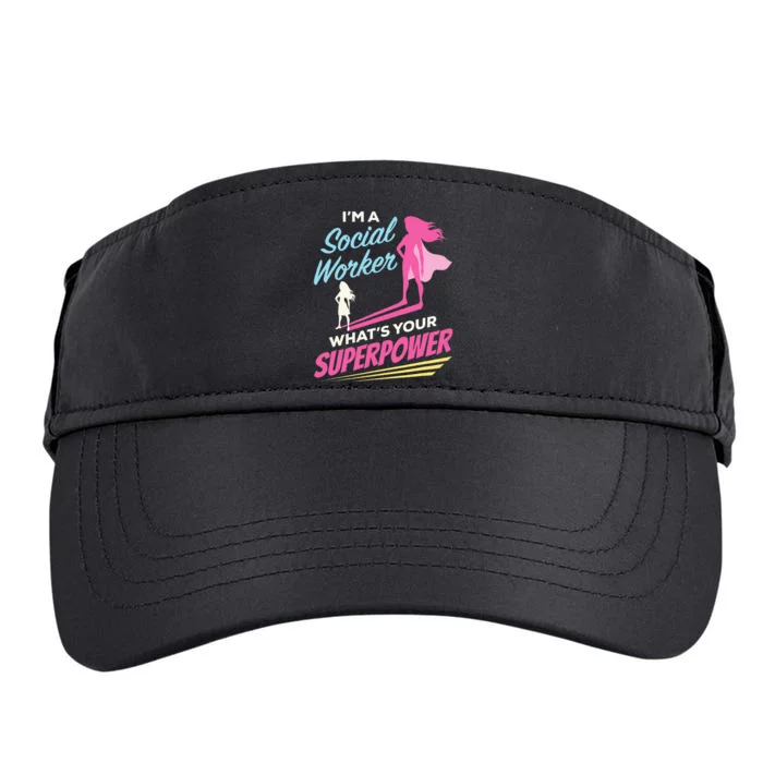 Im A Social Worker Whats Your Superpower Funny LCSW MSC Adult Drive Performance Visor