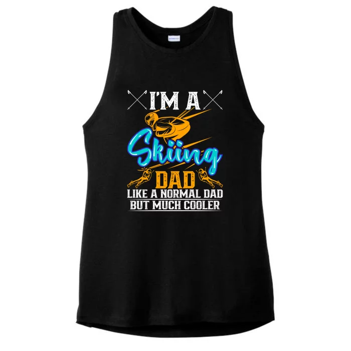 Im A Skiing Dad Funny Ski Dad Wintersport Skier Daddy Cool Skiing Dad Ladies Tri-Blend Wicking Tank