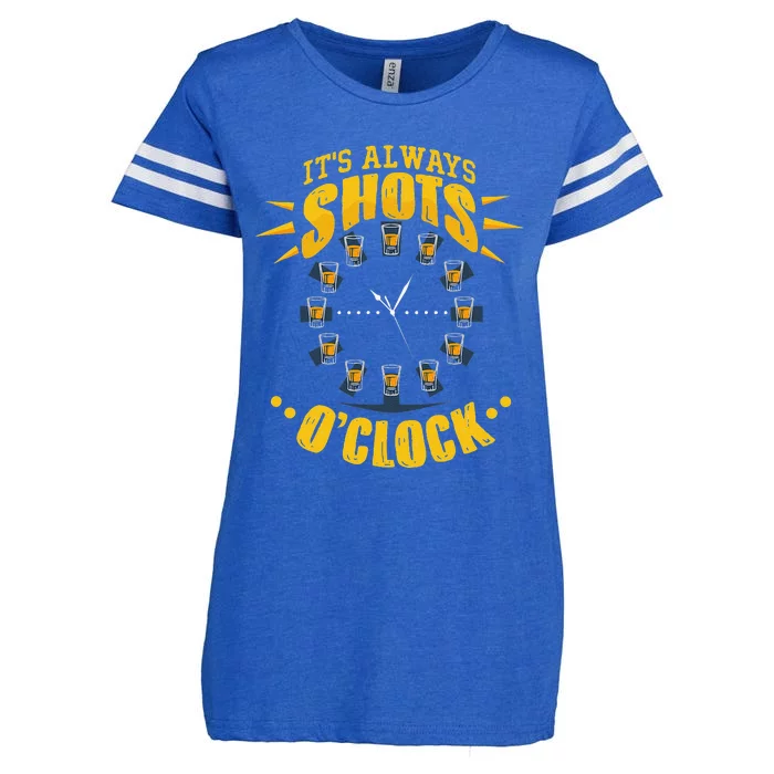 It's Always Shots O'Clock Tequila & Whiskey Lover Enza Ladies Jersey Football T-Shirt