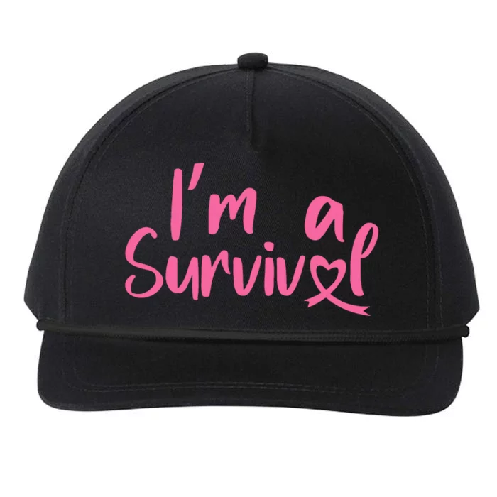 I'm A Survivor Cancer, Pink Ribbon, Breast Cancer Snapback Five-Panel Rope Hat