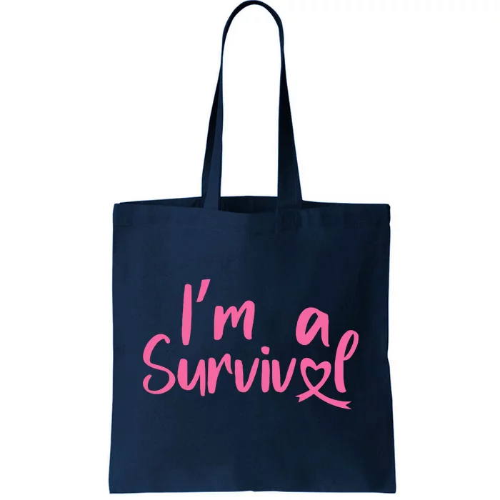 I'm A Survivor Cancer, Pink Ribbon, Breast Cancer Tote Bag