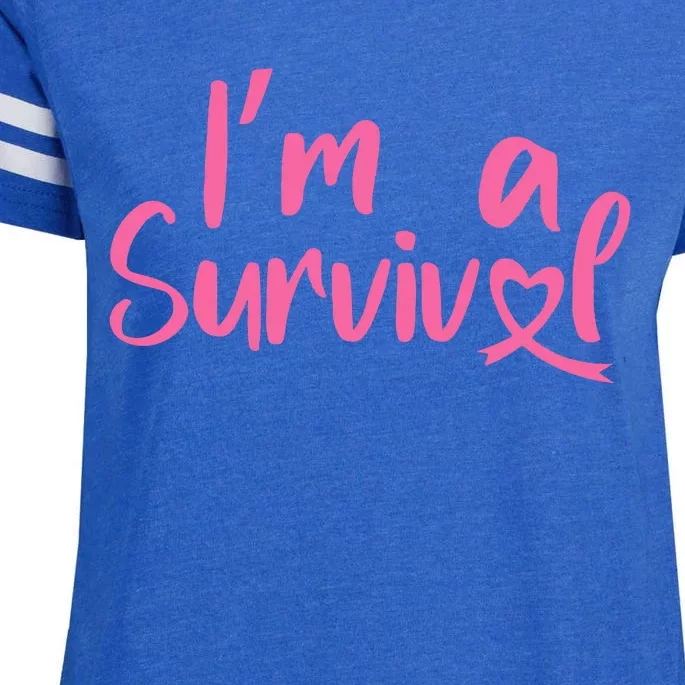 I'm A Survivor Cancer, Pink Ribbon, Breast Cancer Enza Ladies Jersey Football T-Shirt