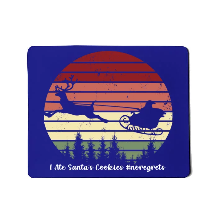 I Ate Santa's Cookies Funny Santa Sleigh Retro Gift Mousepad