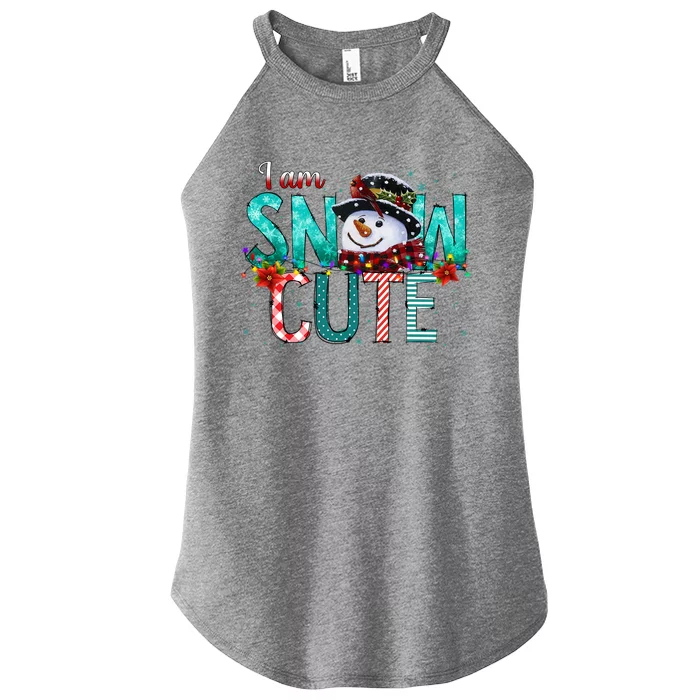 I Am Snow Cute Merry Christmas Snow Winter Outfit Pajama Gift Women’s Perfect Tri Rocker Tank