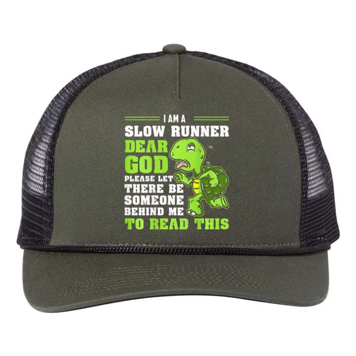 I'm A Slow Runner Turtle retro Marathon Running Retro Rope Trucker Hat Cap