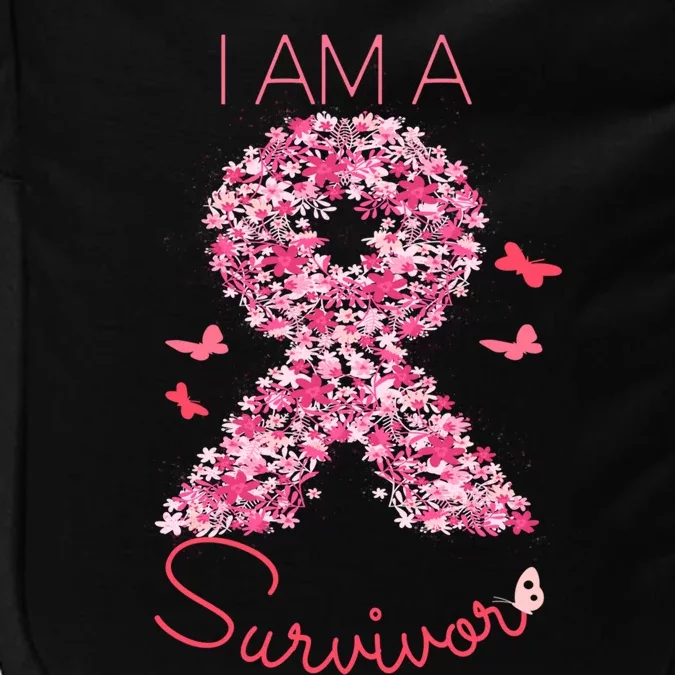 I'm A Survivor Floral Ribbon Butterfly Cancer Awareness Gift Impact Tech Backpack