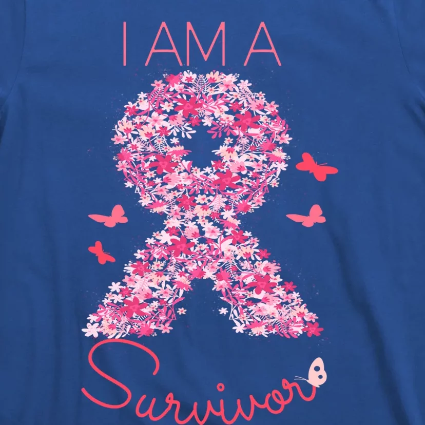 I'm A Survivor Floral Ribbon Butterfly Cancer Awareness Gift T-Shirt