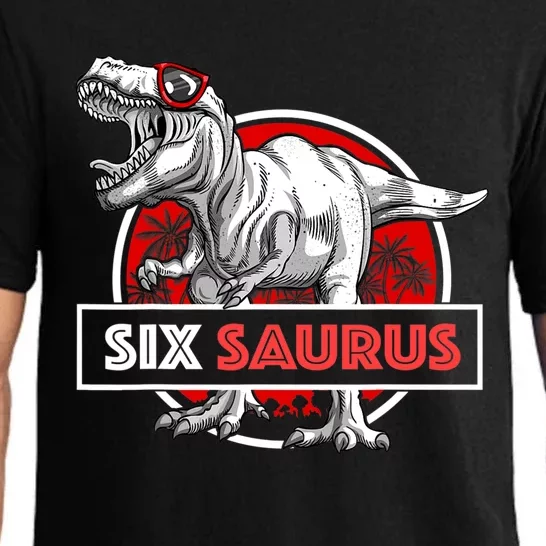 I Am Six Saurus 6 Yrs Old T Rex For 6th Birthday Gift Pajama Set