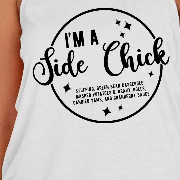 IM A Side Chick Funny Thanksgiving Food Women's Knotted Racerback Tank