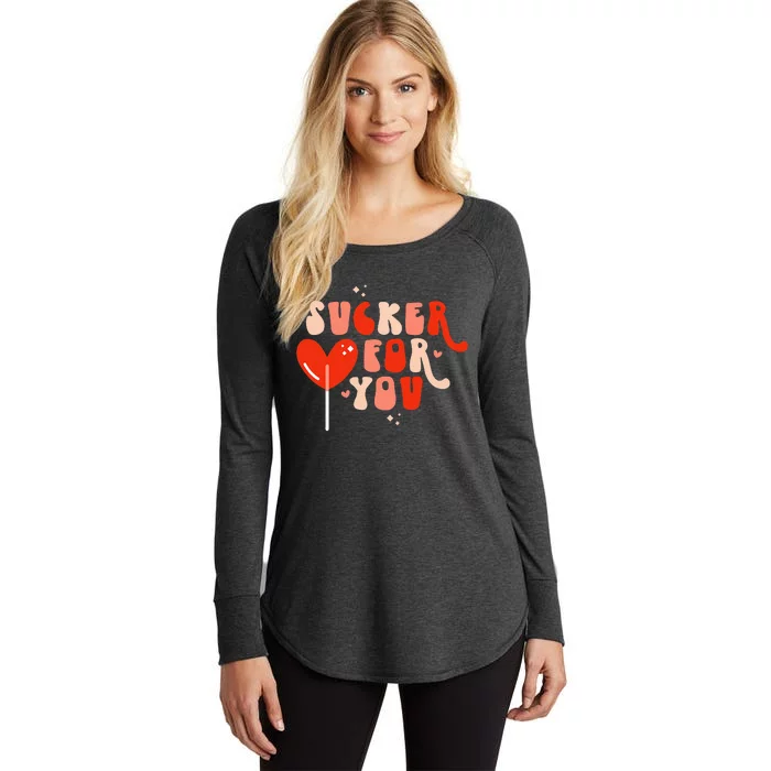 I'm A Sucker For You Candy Heart Love Happy Valentines Day Women's Perfect Tri Tunic Long Sleeve Shirt