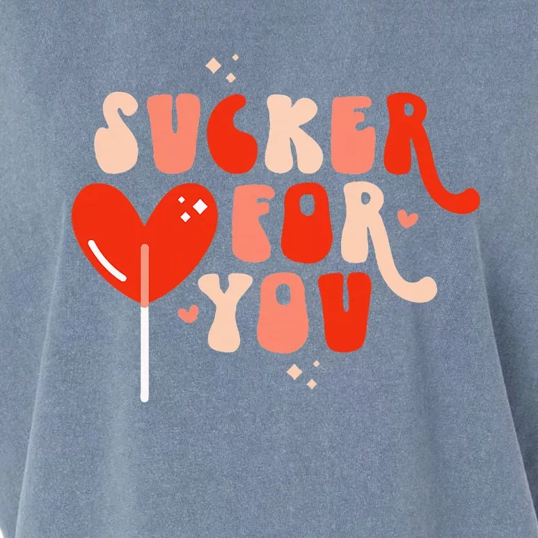 I'm A Sucker For You Candy Heart Love Happy Valentines Day Garment-Dyed Women's Muscle Tee