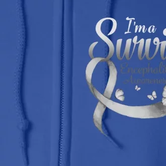 I'm A Survivor Encephalitis Awareness Butterfly Gift Full Zip Hoodie