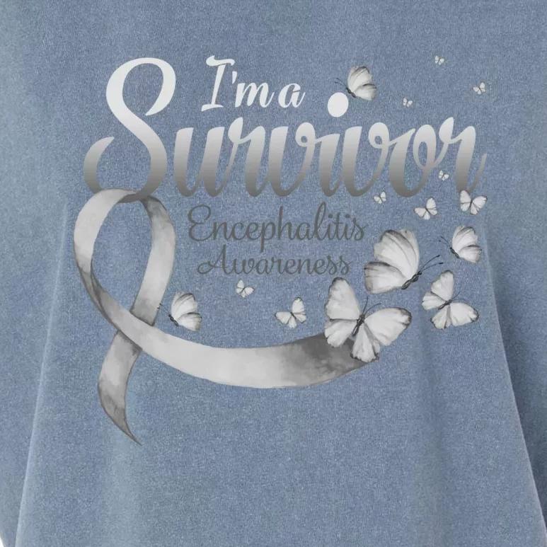 I'm A Survivor Encephalitis Awareness Butterfly Gift Garment-Dyed Women's Muscle Tee