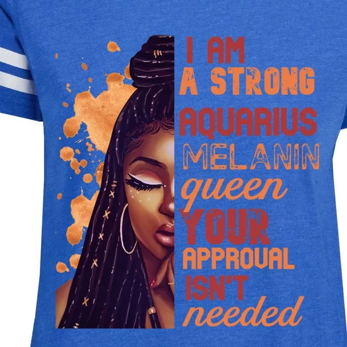 I Am Strong Aquarius Queen Birthday Zodiac Dreadlocks Gift Enza Ladies Jersey Football T-Shirt