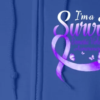 I'm A Survivor Domestic Violence Awareness Butterfly Gift Full Zip Hoodie