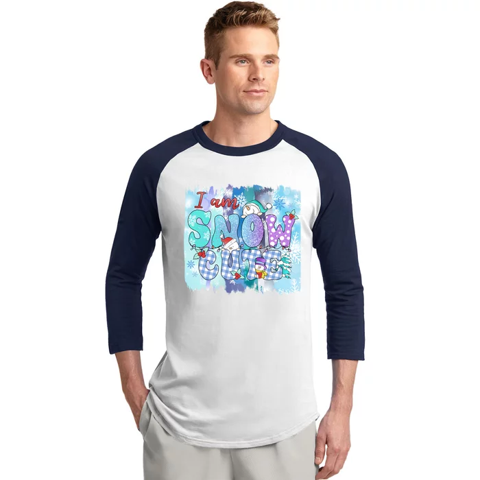 I Am Snow Cute Winter Vibes Blue Holidays Fall Christmas Gift Baseball Sleeve Shirt