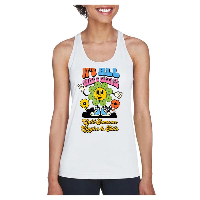 Its All Shits And Giggles Funny Adult Humor Friend Meme Gift Tank Top Women's Racerback Tank