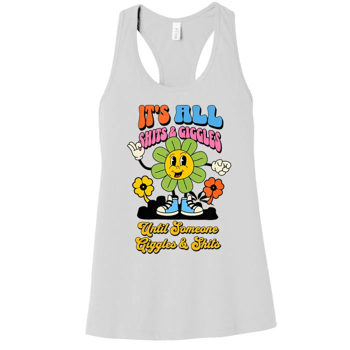 Its All Shits And Giggles Funny Adult Humor Friend Meme Gift Tank Top Women's Racerback Tank