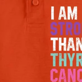 I Am Stronger Than Thyroid Cancer Survivor Awareness Gift Dry Zone Grid Performance Polo