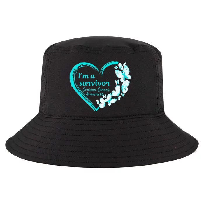 I'm A Survivor Butterfly Ovarian Cancer Awareness Warrior Cool Comfort Performance Bucket Hat