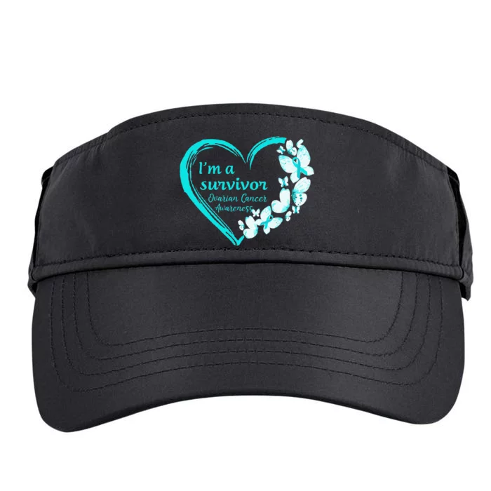 I'm A Survivor Butterfly Ovarian Cancer Awareness Warrior Adult Drive Performance Visor