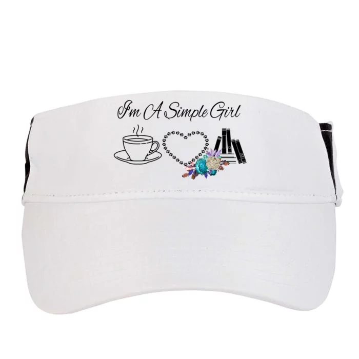 Im A Simple Coffee Cat Book Watercolor Flowers Gift Adult Drive Performance Visor