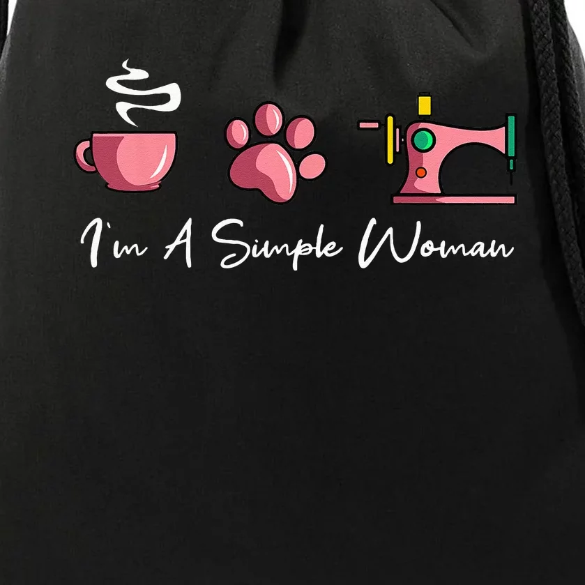 Im A Simple Woman Sewing Machine Womens Day Drawstring Bag