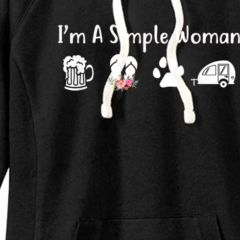 I'm A Simple Beer Flip Flops Dogs Camping Gift Women's Fleece Hoodie