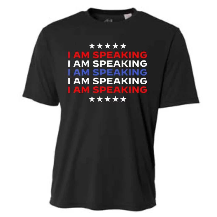 I Am Speaking Patriotic Text Kamala Harris Rally Quote 2024 Cooling Performance Crew T-Shirt