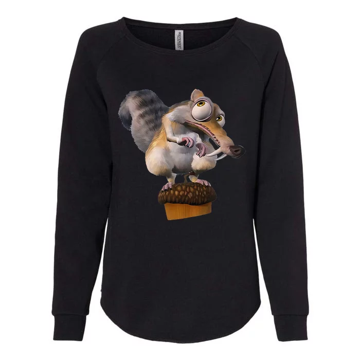 Ice Age Scrat Squirrel Is Worried Even Though He Has Acorns Womens California Wash Sweatshirt