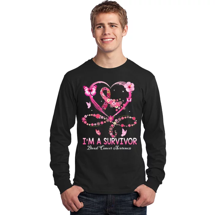 Im A Survivor Breast Cancer Awareness P.I.N.K. Ribbon Long Sleeve Shirt