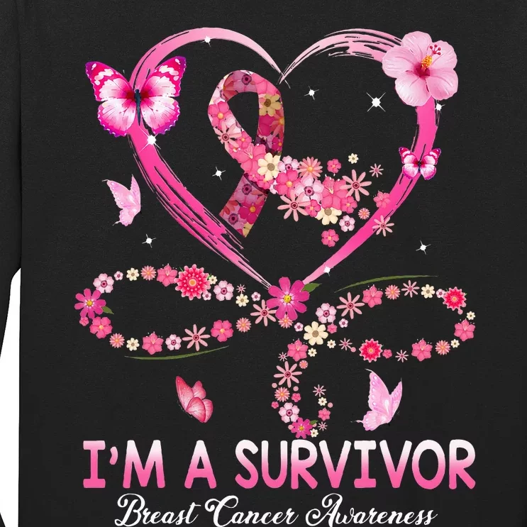 Im A Survivor Breast Cancer Awareness P.I.N.K. Ribbon Long Sleeve Shirt