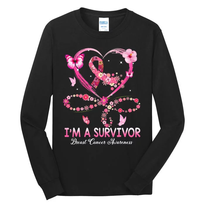 Im A Survivor Breast Cancer Awareness P.I.N.K. Ribbon Tall Long Sleeve T-Shirt