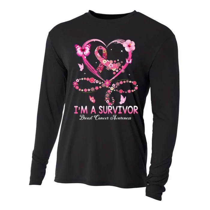 Im A Survivor Breast Cancer Awareness P.I.N.K. Ribbon Cooling Performance Long Sleeve Crew