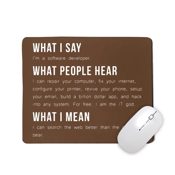 Im A Software Developer Funny Programming T Funny Mousepad