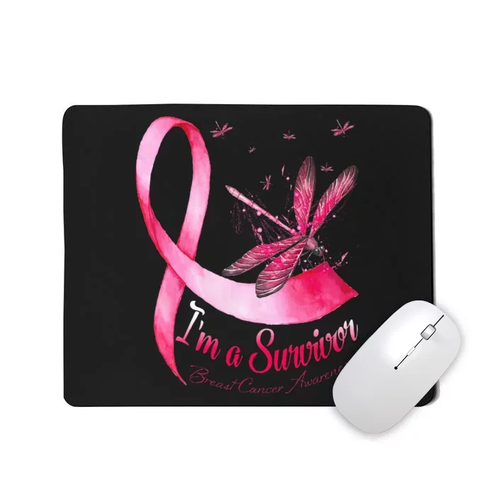 IM A Survivor Dragonfly Breast Cancer Awareness Mousepad