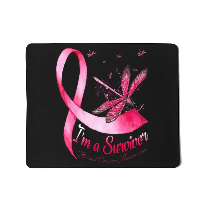 IM A Survivor Dragonfly Breast Cancer Awareness Mousepad