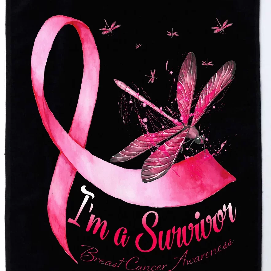 IM A Survivor Dragonfly Breast Cancer Awareness Platinum Collection Golf Towel