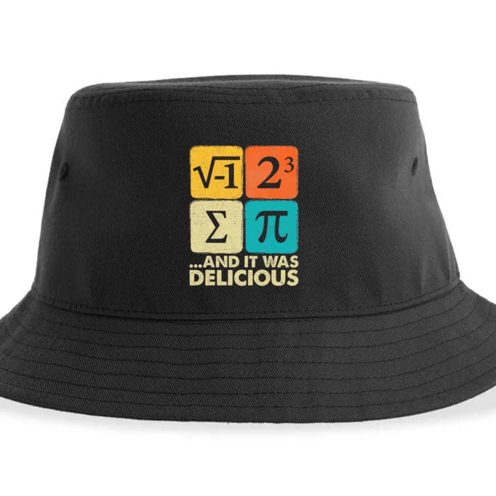 I Ate Some Pie And It Was Delicious Funny Pi Day Math Gifts Sustainable Bucket Hat